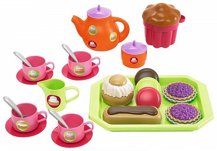 Игровой набор - чайный сервиз с пирожными, 33 предмета 